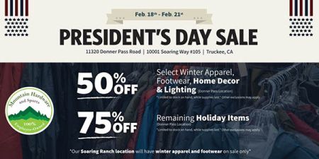 Mountain Hardware & Sports, President's Day Sale
