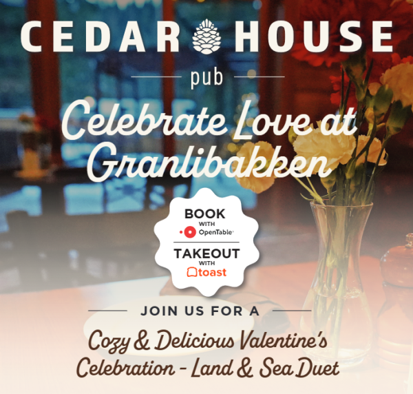 Valentine's Land & Sea Duet Full Course Dinner Cedar House Pub Lake