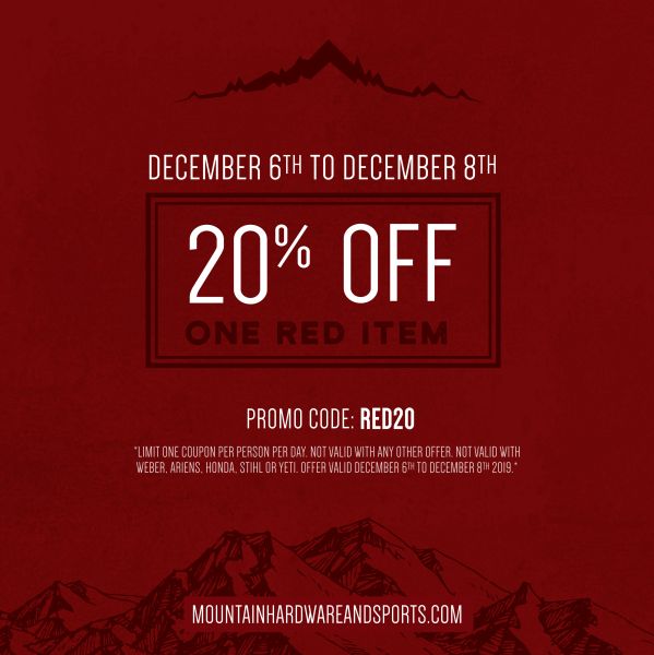20 Off One Red Item Mountain Hardware & Sports Lake Tahoe Events