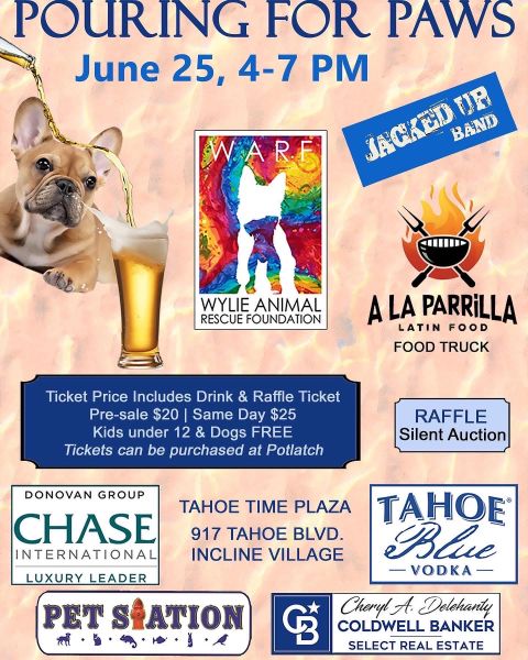 Pouring for Paws | Wylie Animal Rescue Foundation | Lake Tahoe Events