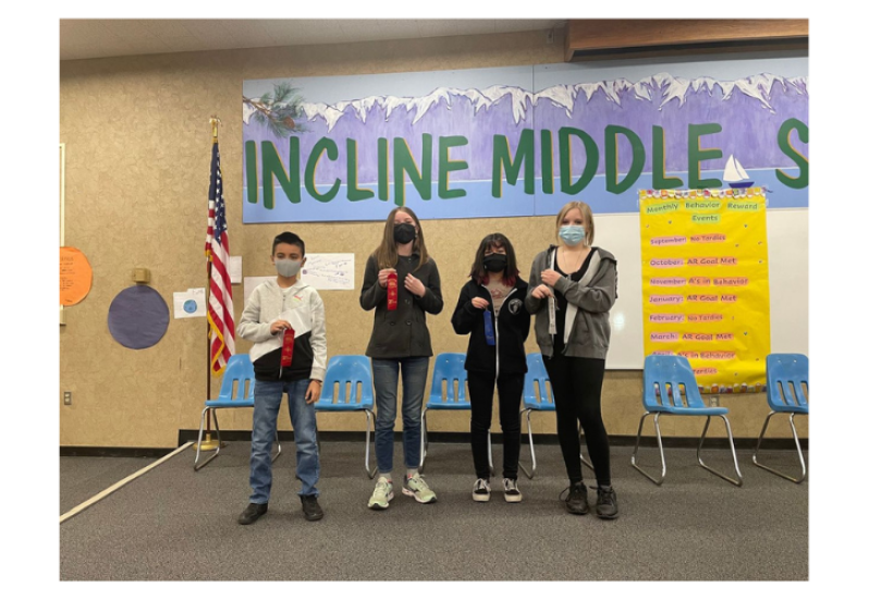 Image of Incline Middle School Spelling Bee Winners - 4 students