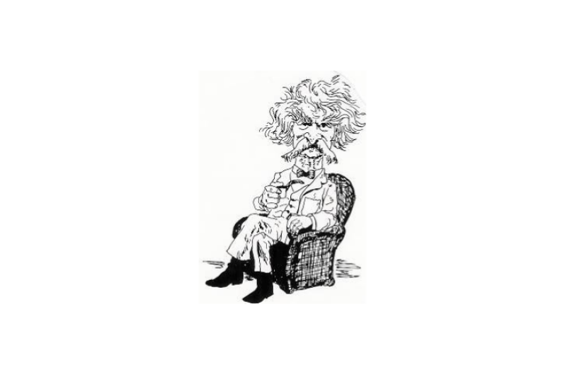 Character drawing of Mark Twain 